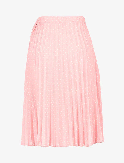Jupe midi gaufrée à pois - rose - 2