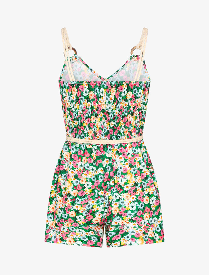 Combishort à imprimés et détails style corde - vert - 3