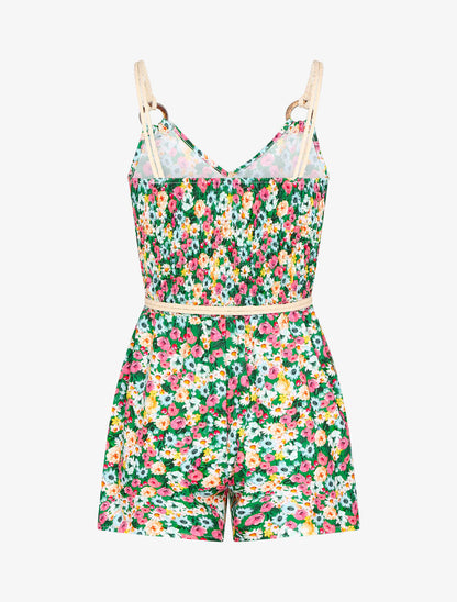 Combishort à imprimés et détails style corde - vert - 3