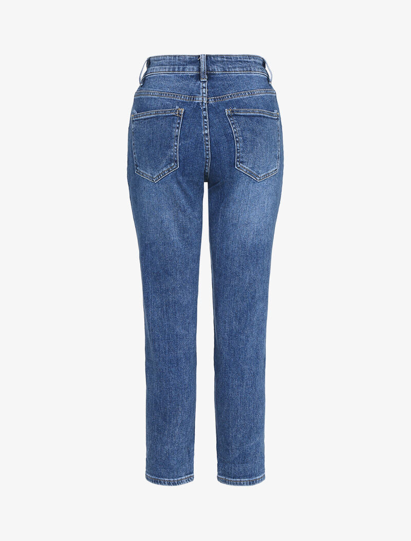 Jean mom fit délavé - bleu denim - 2