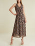 Robe longue à imprimés et flocages dorés - noir - 1