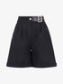 Short ample à ceinture simili - noir - 1