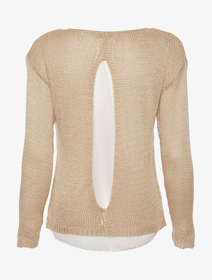 Pull dos ouvert à voile - beige - 2