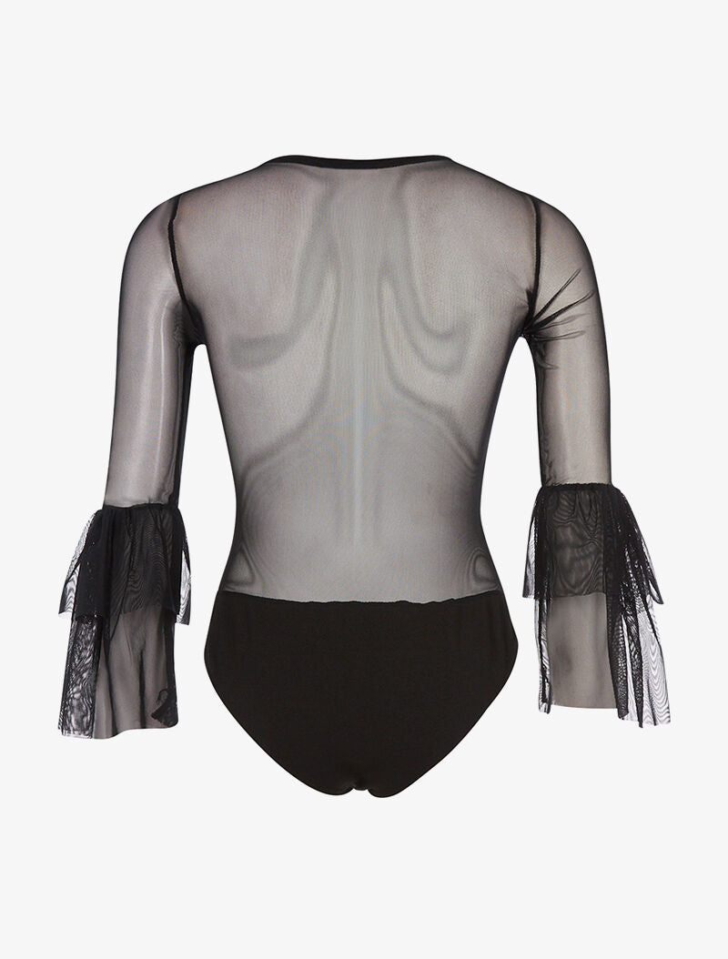 Body Décolleté Vert Mousse ATMOSPHERE - Volants Aspect Daim - Taille 10 - Neuf Sans étiquettes
