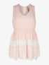 Top voile bas dentelle - rose - 1