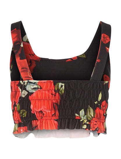 Brassière fleurie - noir - 2