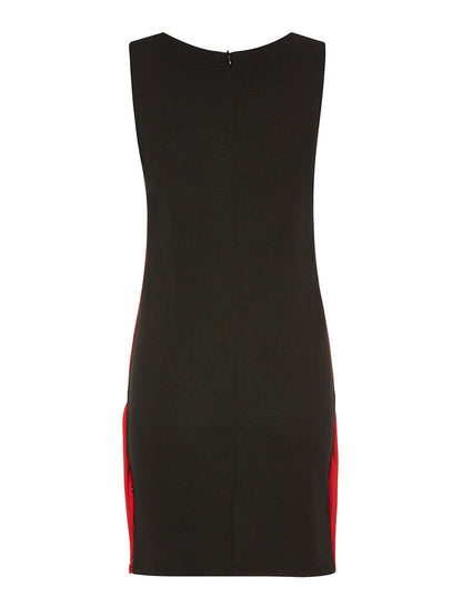Robe ligne contrastée à boutons - noir/rouge - 2