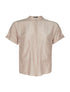 Chemisier col rond - beige - 1