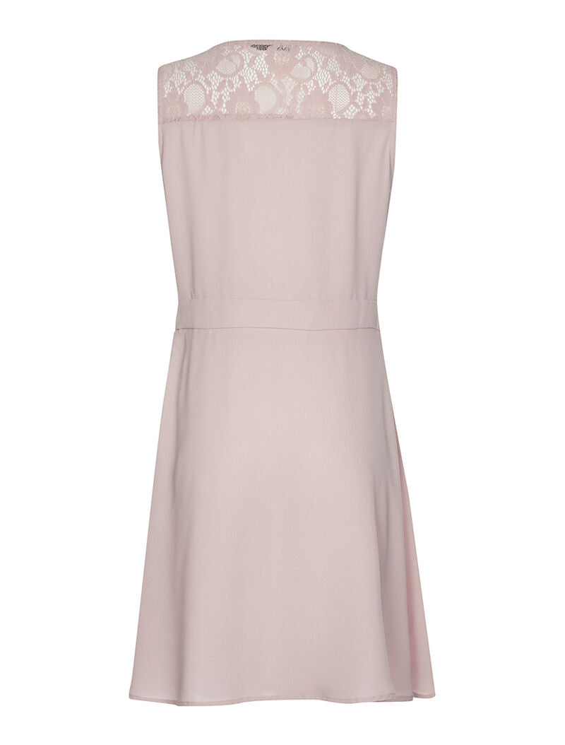 Robe encolure dentelle - vieux rose - 2