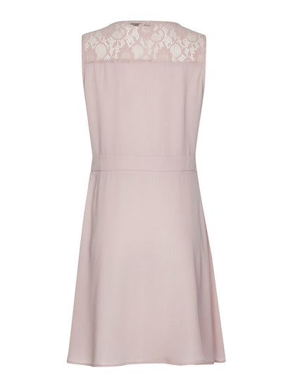 Robe encolure dentelle - vieux rose - 2