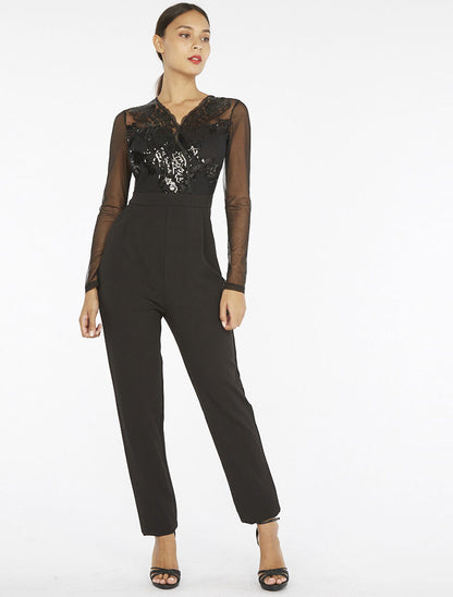 Combinaison buste motif en sequins - noir - 3