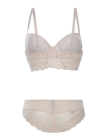 Ensemble SG et culotte dentelle - rose orange - 2