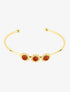Bracelet jonc style soleils stylisés - Or/rouge - 1