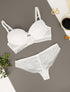 Ensemble à bords dentelle et lace out - Blanc - 1