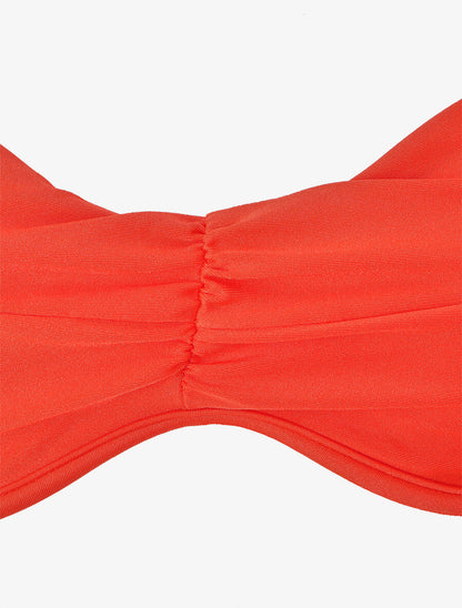 Bikini satiné et plissé - Corail - 3