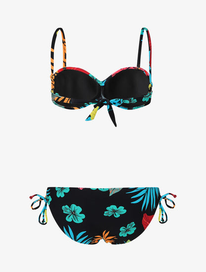 Bikini tropical torsadé - Noir - 2