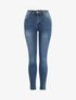 Jean push up légèrement délavé coupe skinny - Bleu - 4