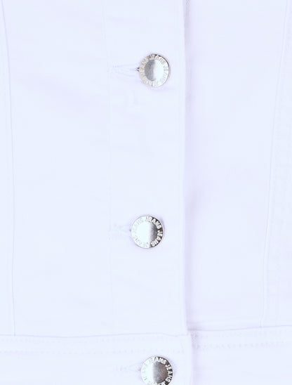 Veste en jean droite - Blanc - 3