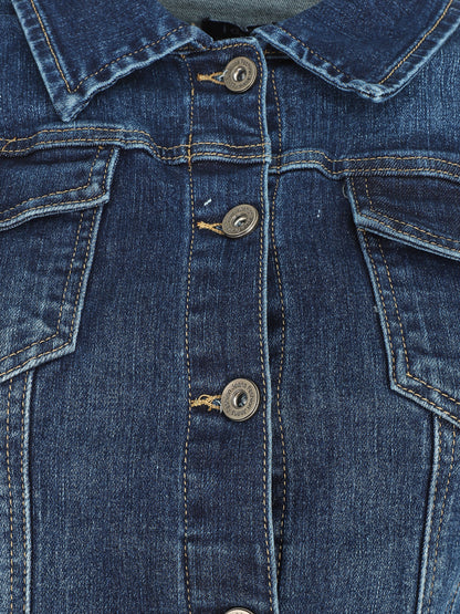 Veste en jean droite - Bleu - 3