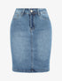 Jupe courte en jean droite taille standard - Bleu - 5
