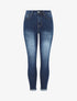 Jean delavé à revers coupe slim - Bleu - 4