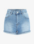 Short en jean à revers - Bleu - 1
