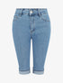 Bermuda push up en jean à ourlets - Bleu - 4