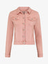 Veste courte unie en jean - Rose - 5