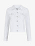 Veste courte unie en jean - Blanc - 1