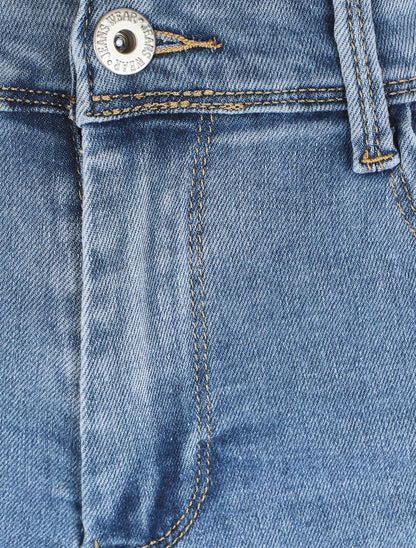 Short en jean push up bords échancrés - Bleu - 3