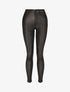 Pantalon uni en simili - Noir - 1