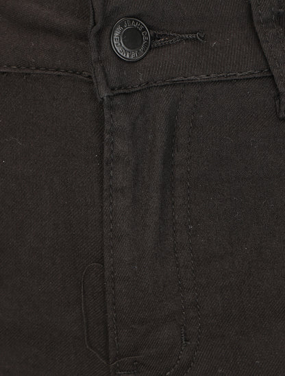 Jean uni taille standard coupe flare - Noir - 3