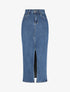 Jupe longue en jean coupe droite - Bleu - 1
