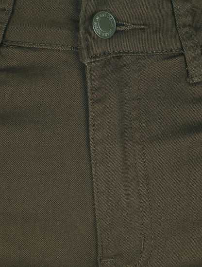 Jean droite taille haute uni - Kaki - 3