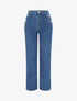 Jean à taille haute coupe boyfriend - Bleu - 5