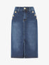 Jupe en jean à boutons - Bleu - 4