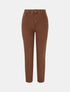Jean uni taille haute - Marron - 1