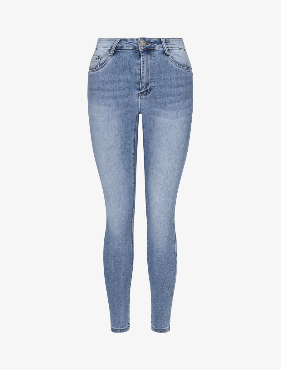 Jean push up et délavé coupe skinny - Bleu - 1
