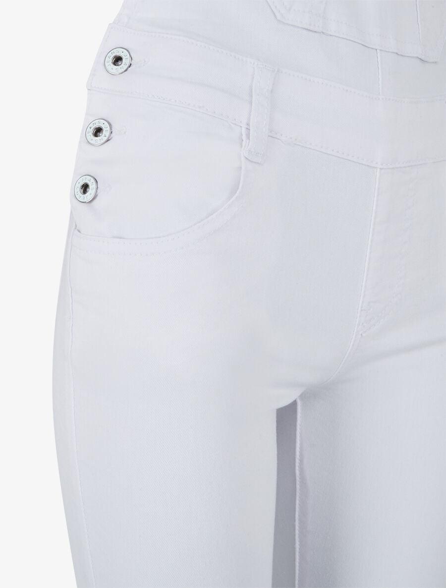 Salopette taille basse coupe skinny - Blanc - 3