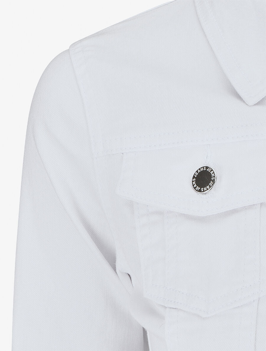 Veste courte en jean - Blanc - 3