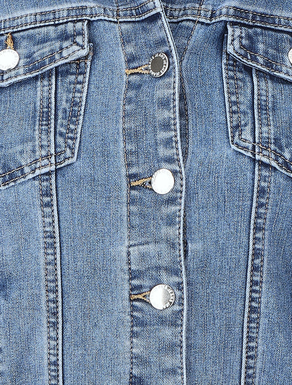 Veste basique en jean - Bleu - 3