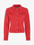 Veste unie en jean - Rouge - 4