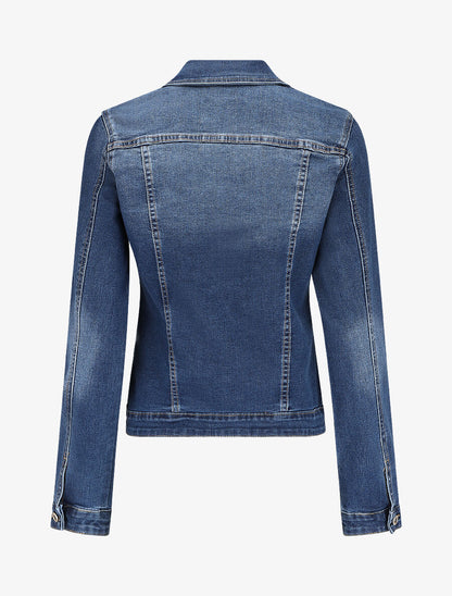 Veste en jean droite délavée - Bleu denim - 2