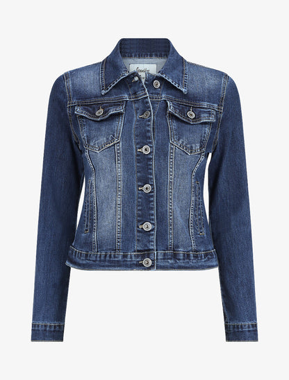 Veste en jean ajustée - Bleu - 5