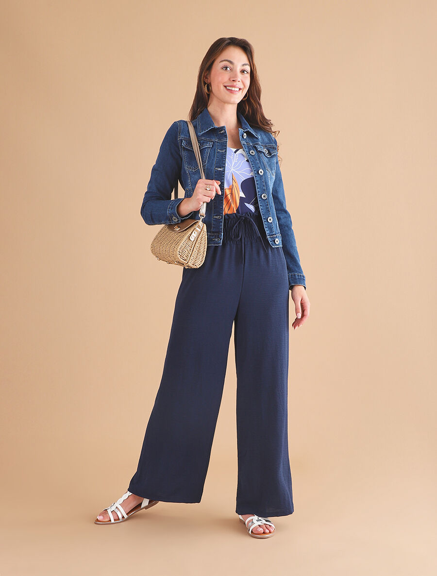 Veste en jean ajustée - Bleu - 4