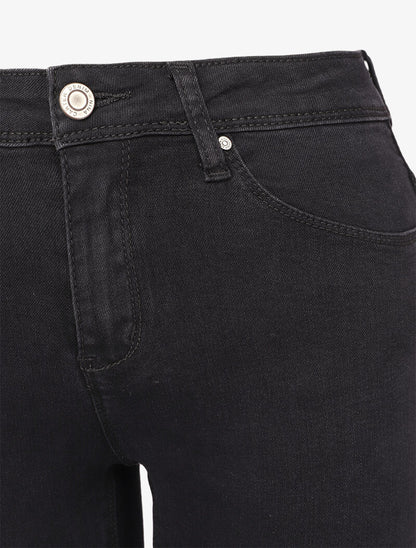 Jean skinny taille standard uni - Noir - 3