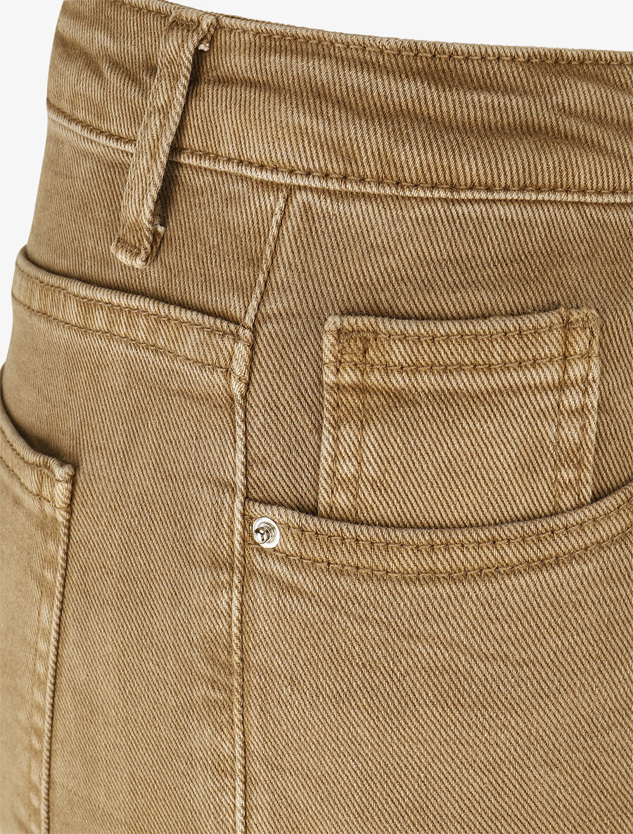 Jean à bords effilochés coupe flare - Beige foncé - 3