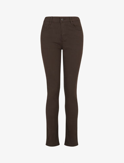 Jean slim push-up basique - Marron - 1