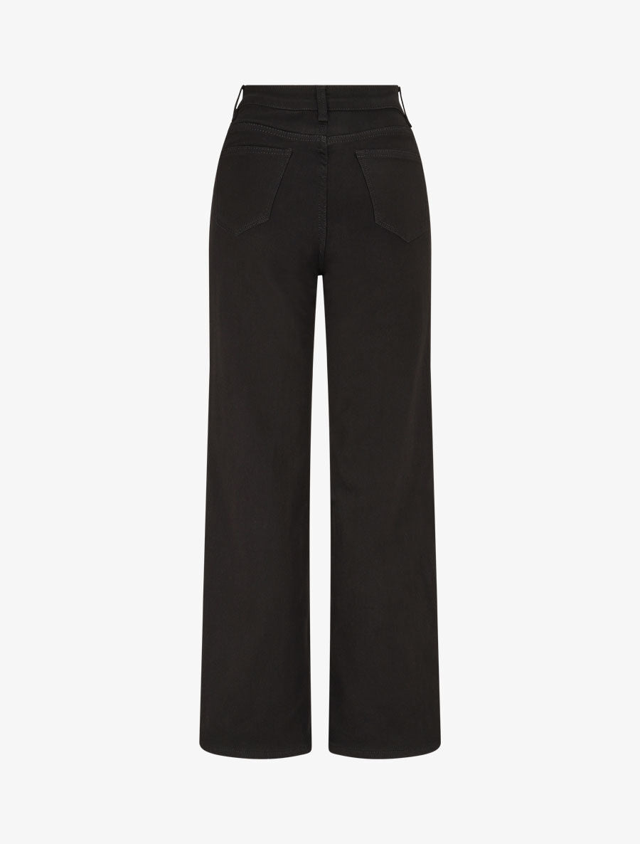 Jean wide leg uni coupe droite - Noir - 2