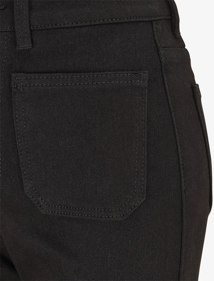 Jean wide leg uni coupe droite - Noir - 3